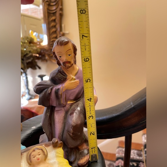 LARGE Vintage Christmas Nativity Italy Paper Mache Figurine Holy Family - Picture 5 of 15